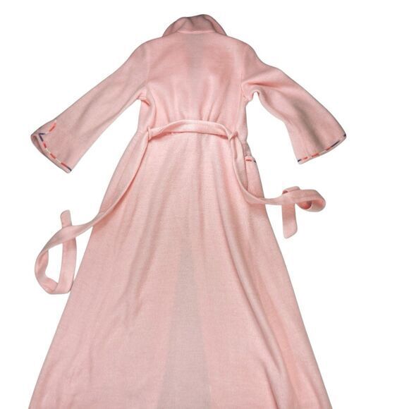 BEATRICE PINES Vintage Robes Womens M Pink Soft Embroidered Belted Chic Relaxed - Picture 5 of 14